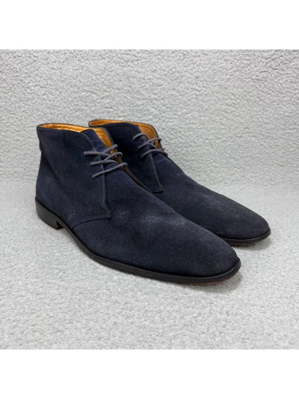 Carlos By Carlos Santana Boots Men 12 Shoes Navy Blue Corazon Chukka Suede Ankle
